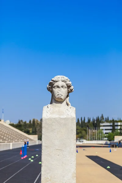 Herm scultpure from the panathenaic stadium in Athens(hosted the first modern Olympic Games in 1896) — Stock Photo, Image