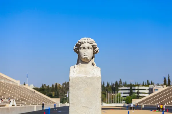 Herm scultpure from the panathenaic stadium in Athens(hosted the first modern Olympic Games in 1896) — Stock Photo, Image