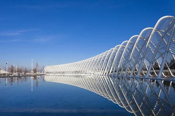 ATHENS, GREECE - MAR 10: The Olympic Velodrome at the Athens Olympic Sports Complex designed by the famous spanish architecture Santiago Calatrava on March 10, 2012 in Athens, Greece — Stock Photo, Image