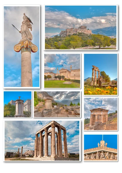 Collage of monuments in Athens — Stock Photo, Image