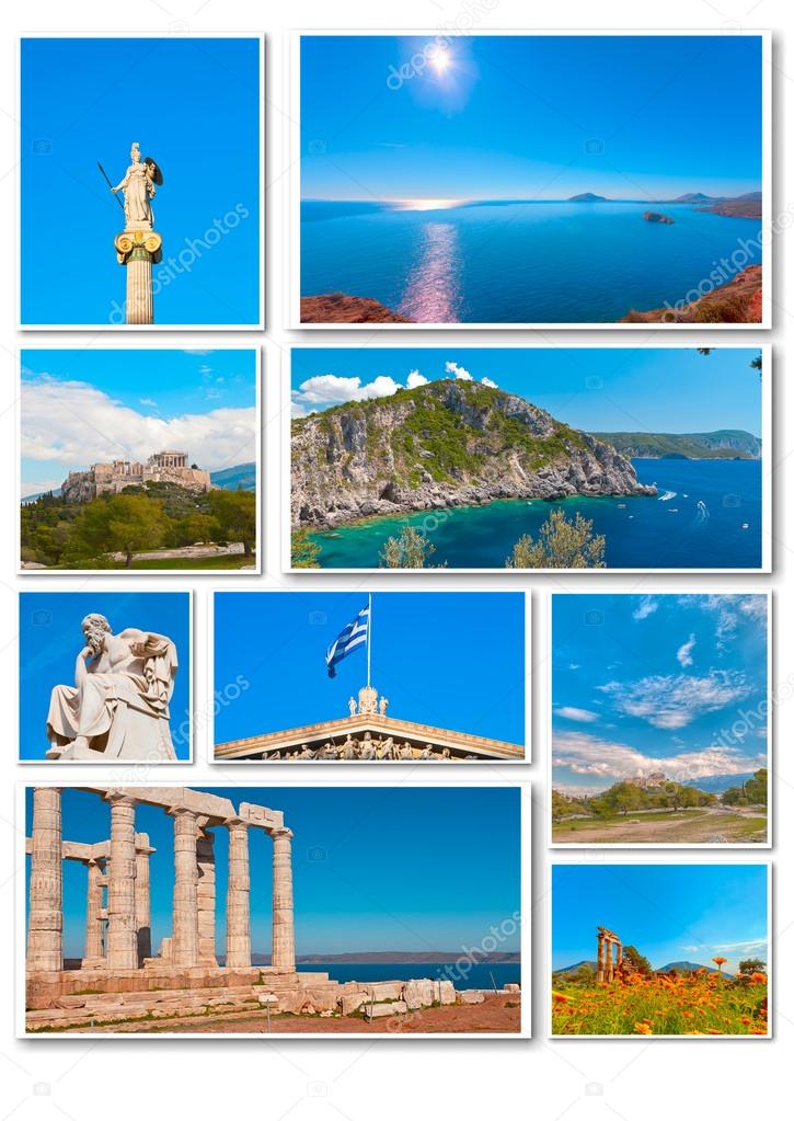 Collage of photos from Greece