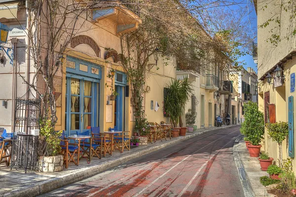 Casas tradicionales en la zona de Plaka, Atenas, Grecia Imagen de archivo