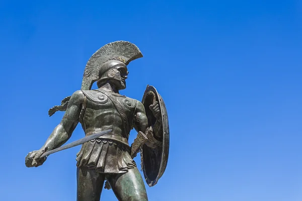 Леонідас статуя, Спарти, Греція Стокова Картинка
