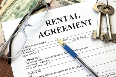 rental agreement, close-up clipart