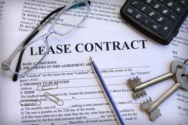 Lease contract, close-up — Stock Photo, Image