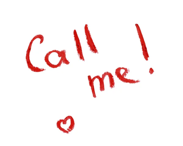 Надпись красная помада - Call Me ! Лицензионные Стоковые Изображения