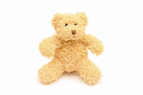 Funny teddy bear isolated on white — Stock Photo, Image