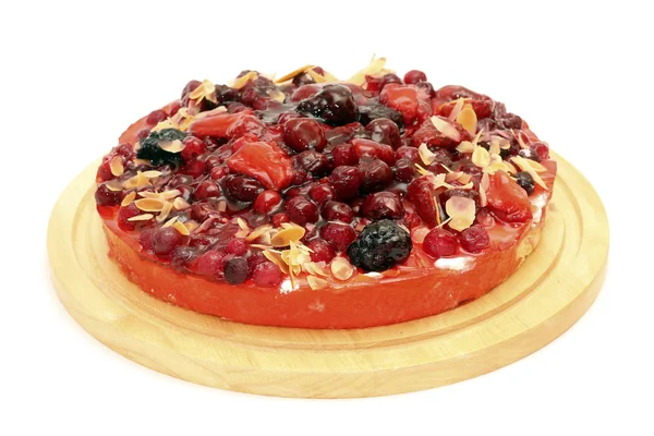 Delicious berry tart isolated on white — Stock Photo, Image
