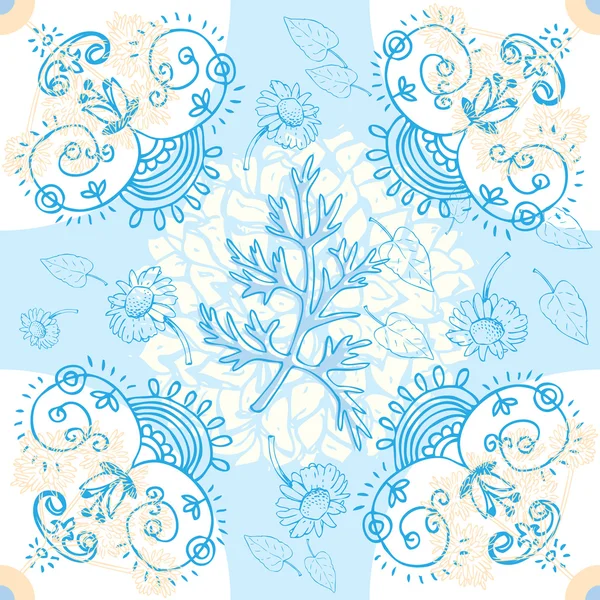 Квітка Безшовний декоративний фон — стоковий вектор