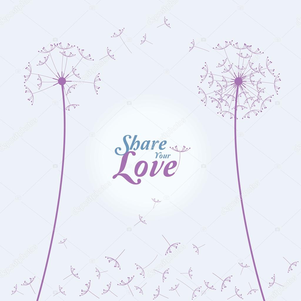 Love Card With Dandelions