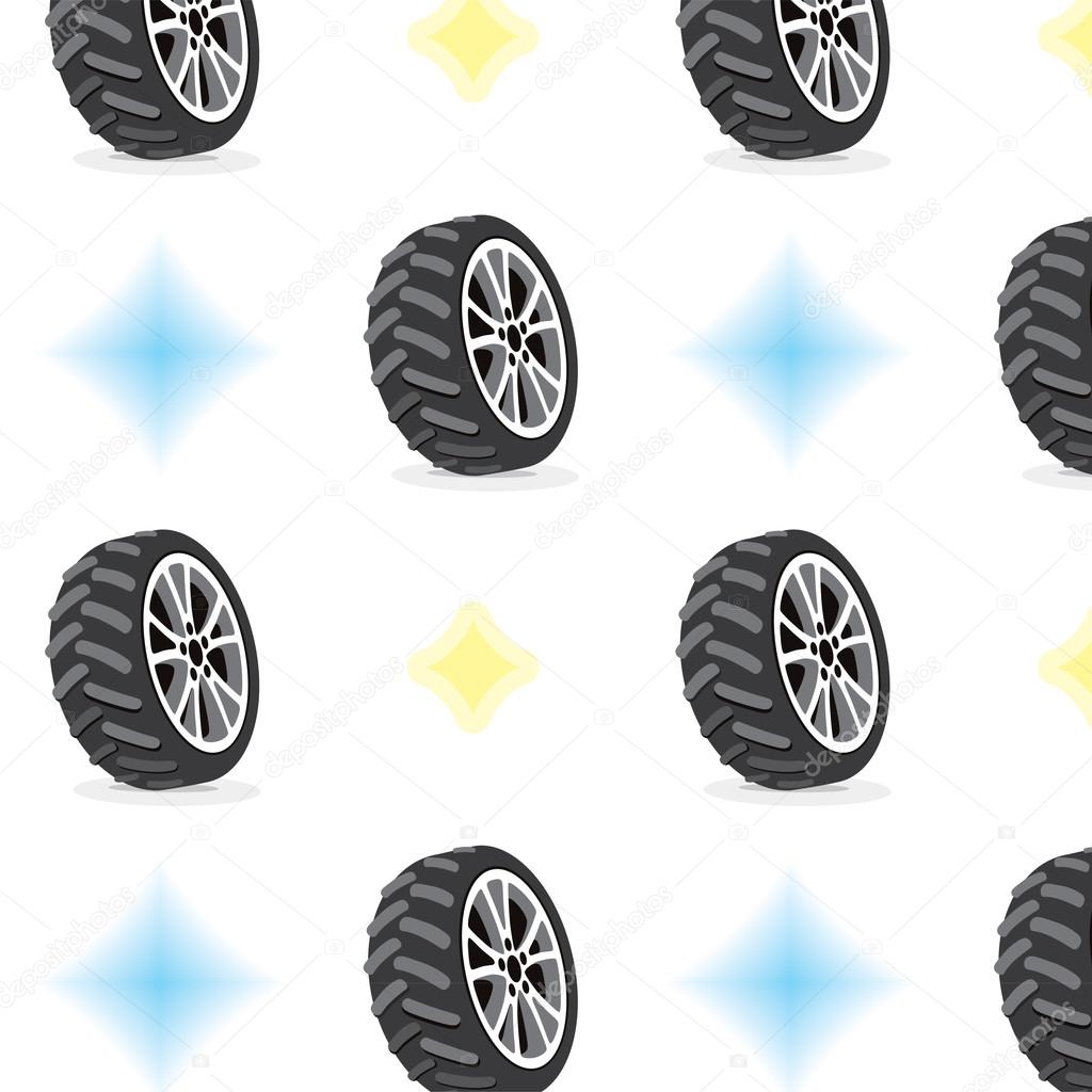 Seamless Pattern With Wheels