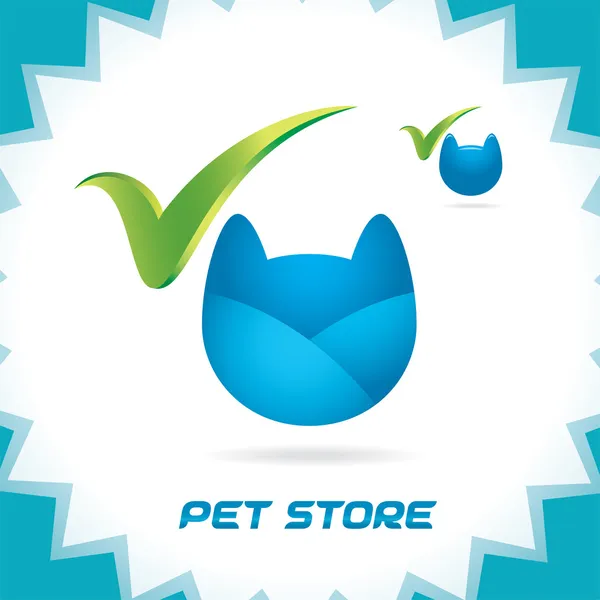 Loja de animais de estimação brilhante vetorial aceita ícones, botão, logotipo para família, bebê, crianças, adolescente — Vetor de Stock