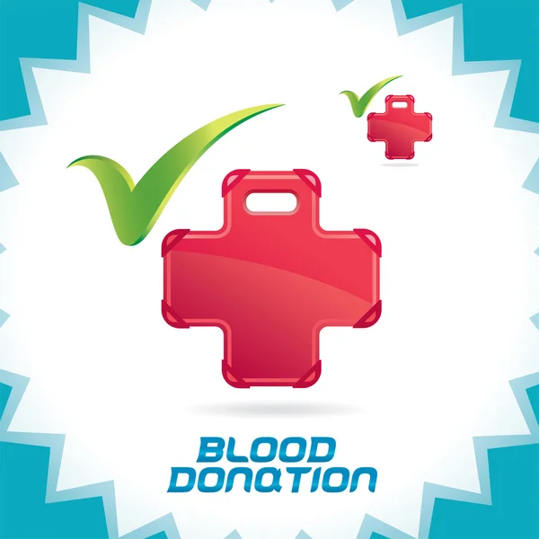 रक्त दान प्रतीक स्वीकार करें, लाल रंग के साथ लोगो — स्टॉक वेक्टर