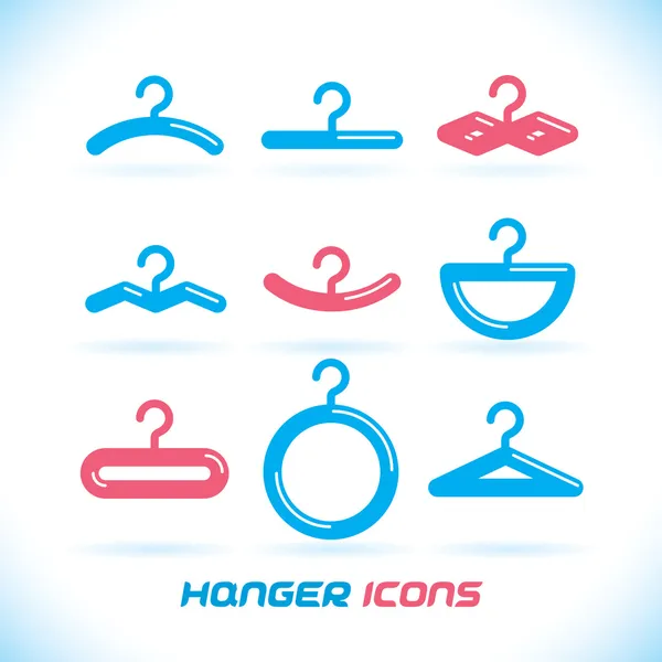 Vector Glossy Hanger Icons, Button for Baby, Child, Children, Teenager, Family, Home, Bathroom, Wardrobe — Stock Vector