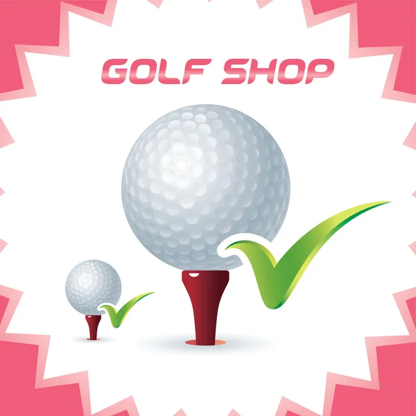 Vektor glansigt golf shop ikoner, knapp för baby, barn, barn, tonåring, familj — Stock vektor