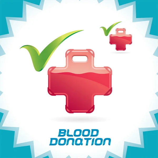 Donación de Sangre de Color Rosa Aceptar iconos — Vector de stock