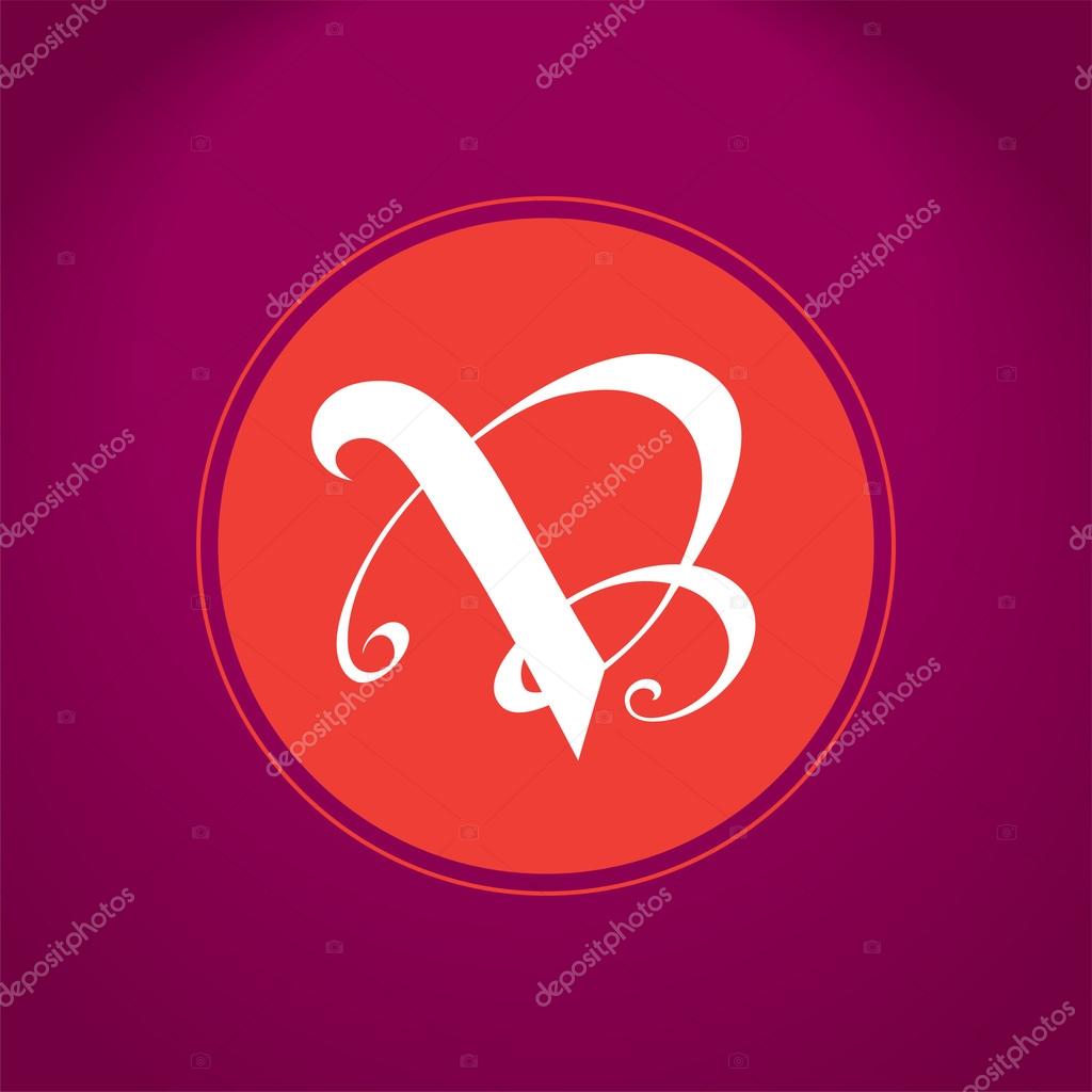 Writing V and B Letters Emblem Illustration, Sign, Symbol