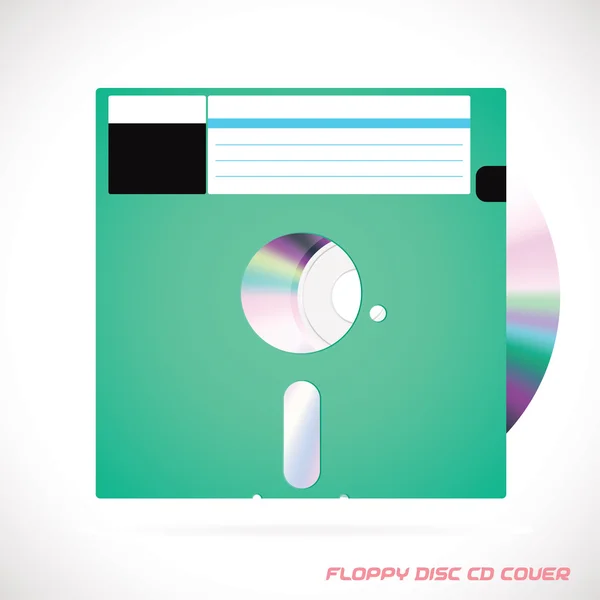 Old Fashion Floppy Disc Compact Disc, DVD, CD, CD-RW, DVD-RW Drive Cover Vector illustration, Icon, Symbol, Sticker — Stock Vector