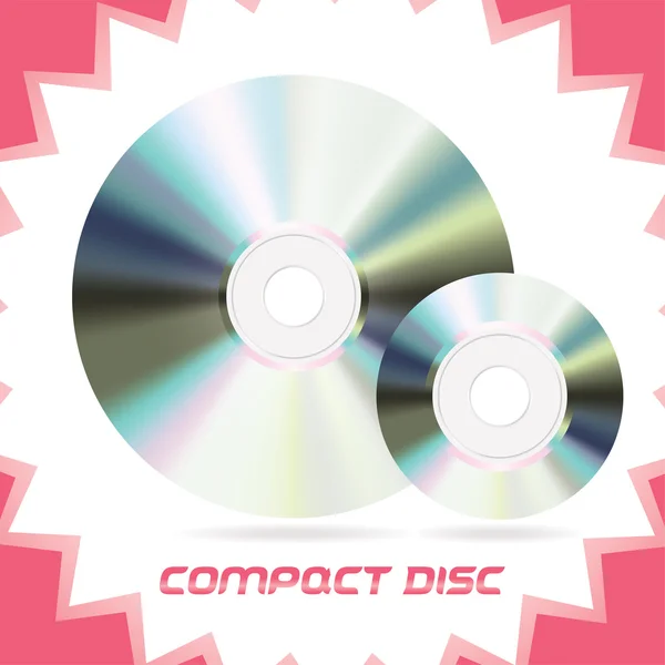 Due dischi compatti isolati vettoriali, DVD, CD, CD-RW, DVD-RW — Vettoriale Stock