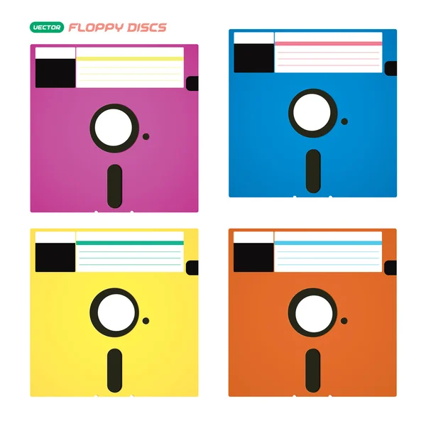 Vector Floppy Disks Illustration, Icons, Symbols — Stock Vector