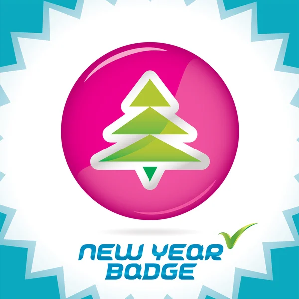 Joyeux Noël brillant propre, Badge de Nouvel An, Icône, Symbole, Bouton pour les clients, Bébé, Enfants, Famille — Image vectorielle