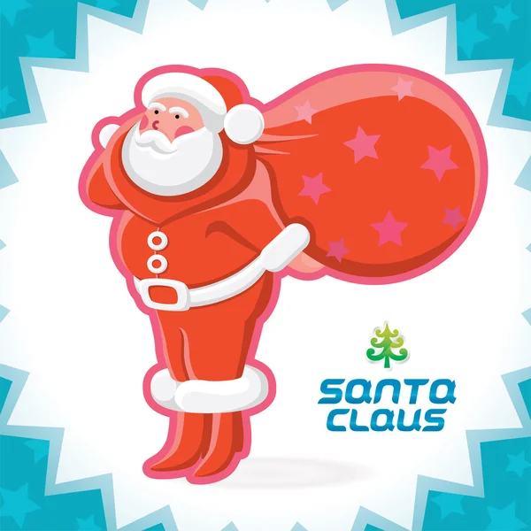 Glossy Santa Claus Boldog karácsonyt, Újévi illusztráció, ikonok, gomb, jel, szimbólum a család, fesztivál ünnepe, baba, gyermekek, tinédzser Jogdíjmentes Stock Illusztrációk