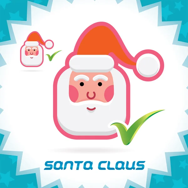 Brillante Santa Claus Feliz Navidad, Año Nuevo Aceptar iconos, Botón, Signo, Símbolo para la familia, Celebración del Festival, Bebé, Niños, Adolescente Ilustración de stock