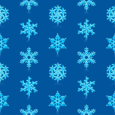 parlak 3d modern derin mavi snowflakes desen