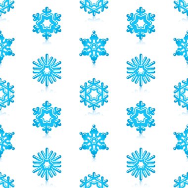 parlak 3d modern mavi snowflakes desen