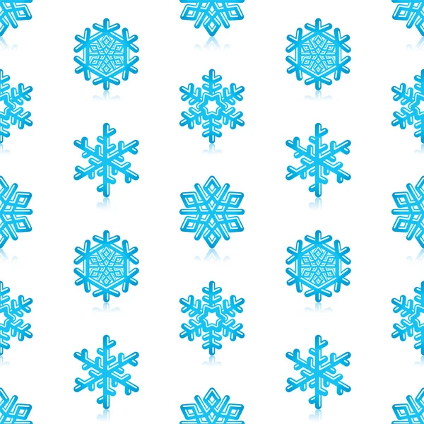 Glanzende 3d moderne blauwe sneeuwvlokken patroon — Stockvector