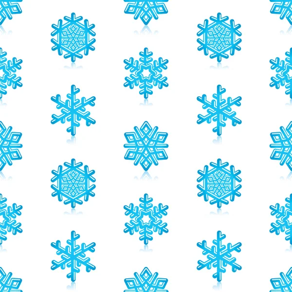 Glossy 3d Modern Blue Snowflakes Pattern — Stock Vector