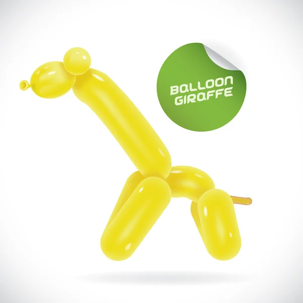 Glansigt ballong giraff illustration, ikoner, knappen, sign, symbol, logotyp för barn, familj, barn, tonåring — Stock vektor