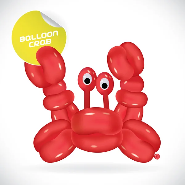 Lesklý balónek krabí ilustrace, ikony, tlačítka, znak, symbol, logo pro dítě, rodina, děti, dospívající — Stockový vektor