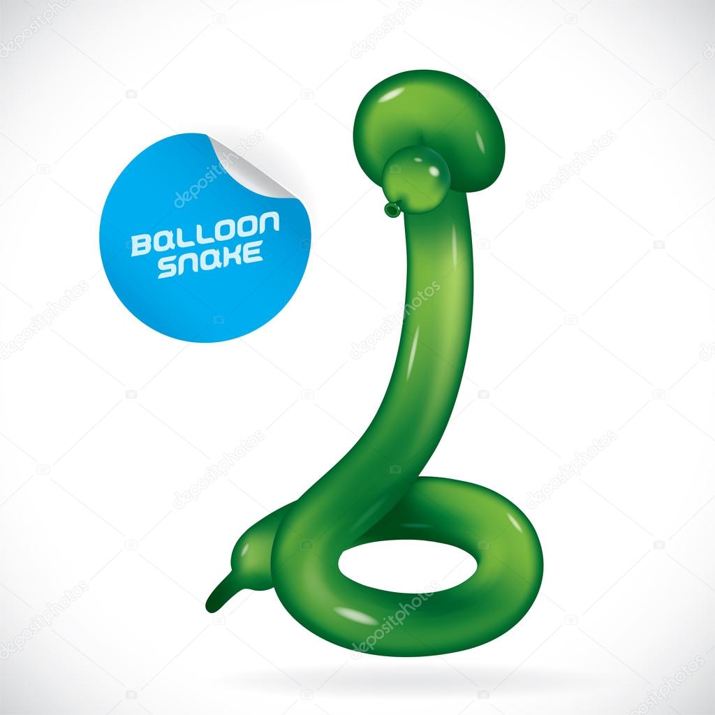 Glossy Balloon Snake Illustration, Icons, Button, Sign, Symbol, Logo for Baby, Family, Children, Teenager