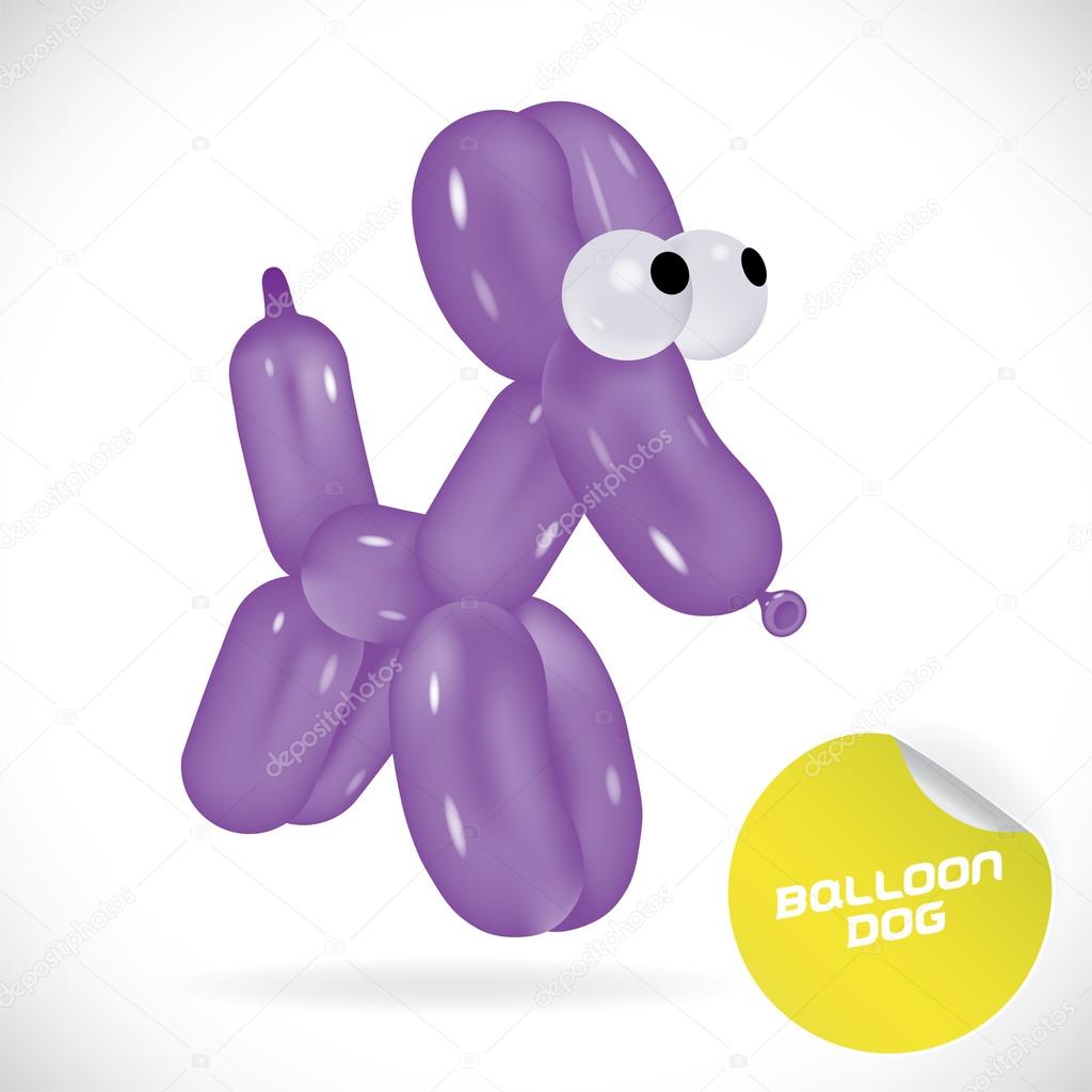 Glossy Balloon Dog Illustration, Icons, Button, Sign, Symbol, Logo for Baby, Family, Children, Teenager