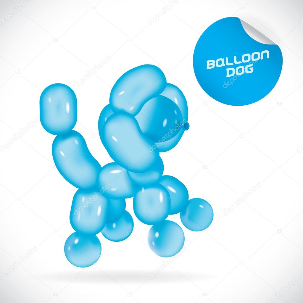 Glossy Balloon Dog Illustration, Icons, Button, Sign, Symbol, Logo for Baby, Family, Children, Teenager