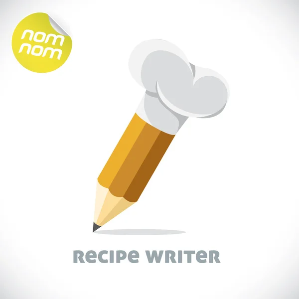 Glossy Recipe Writer Illustrations, pancarte, symbole, bouton, insigne, icône, logo pour la famille, bébé, enfants, adolescent — Image vectorielle