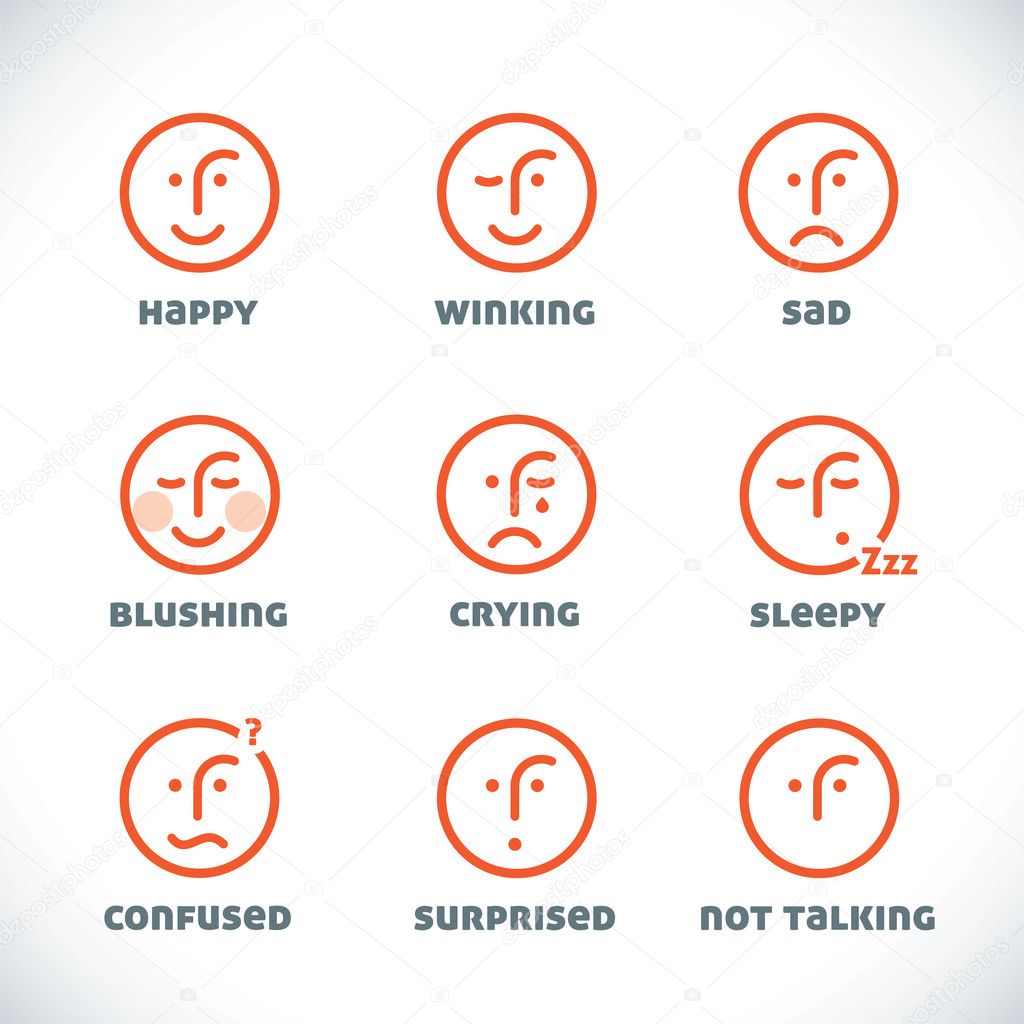 Glossy Smiles Icons Illustrations, Sign, Symbol, Button, Badge, Icon, Logo for Family, Baby, Children, Teenager
