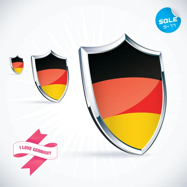 I Love Germany Flag Illustration, Sign, Symbol, Button, Badge, Icon, Logo for Family, Baby, Children, Teenager - Stok Vektor