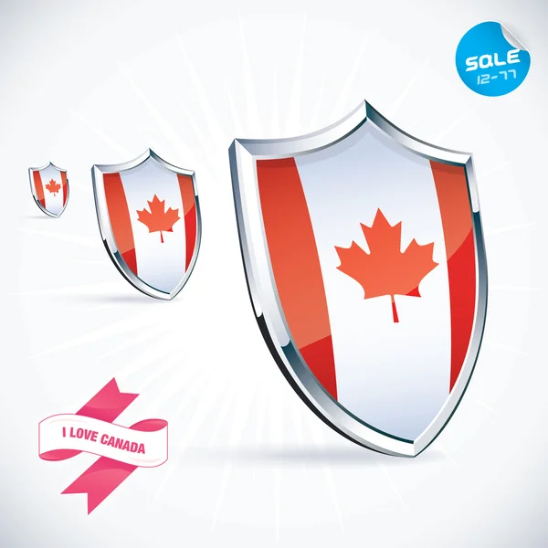 I Love Canada Flag Illustration, Sign, Symbol, Button, Badge, Icon, Logo for Family, Baby, Children, Teenager — Stok Vektör