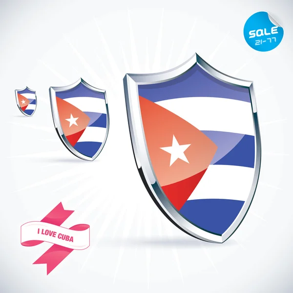 I Love Cuba Flag Illustration, Sign, Symbol, Button, Badge, Icon, Logo for Family, Baby, Children, Teenager — Stock Vector