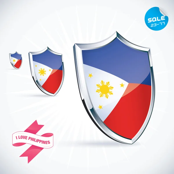 I Love Philippines Flag Illustration, Sign, Symbol, Button, Badge, Icon, Logo for Family, Baby, Children, Teenager — Stock Vector