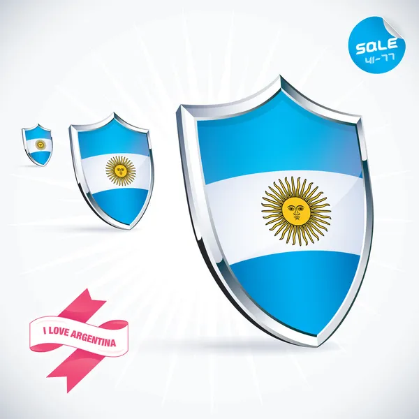 I Love Argentina Flag Illustration, Sign, Symbol, Button, Badge, Icon, Logo for Family, Baby, Children, Teenager — Stock Vector