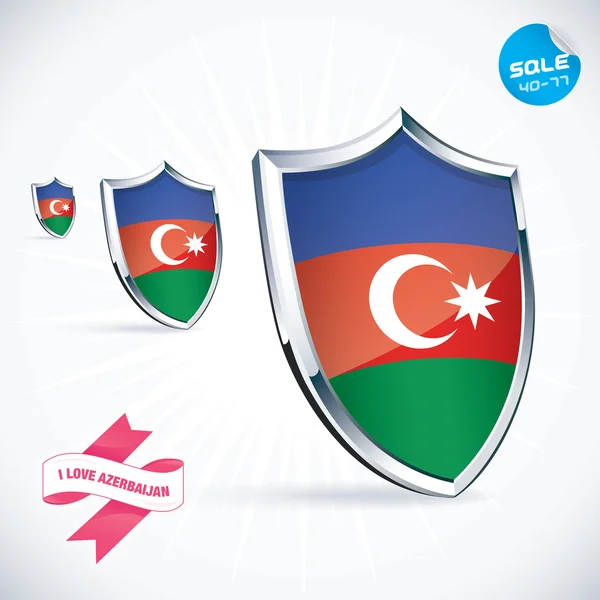 I Love Azerbaijan Flag Illustration, Sign, Symbol, Button, Badge, Icon, Logo for Family, Baby, Children, Teenager — Stock Vector