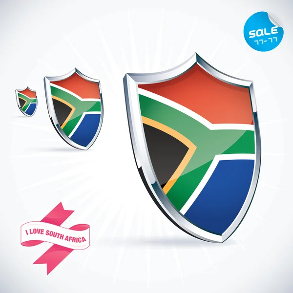 Ik hou van Zuid-Afrika vlag illustratie, teken, symbool, knop, badge, pictogram, logo voor familie, tiener, baby, kinderen — Stockvector
