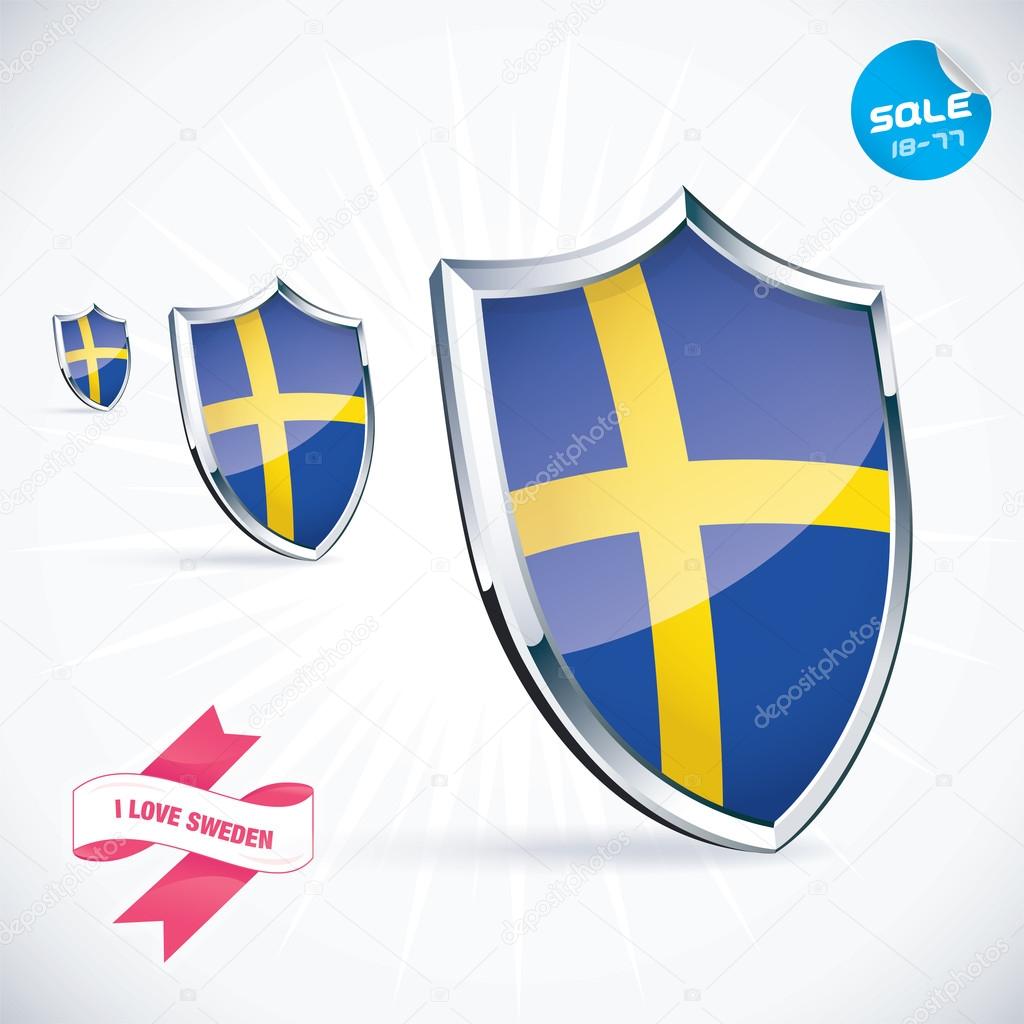 I Love Sweden Flag Illustration, Sign, Symbol, Button, Badge, Icon, Logo for Family, Baby, Children, Teenager