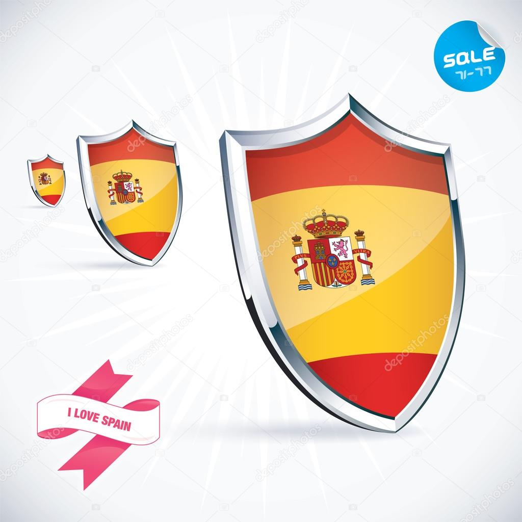 I Love Spain Flag Illustration, Sign, Symbol, Button, Badge, Icon, Logo for Family, Baby, Children, Teenager