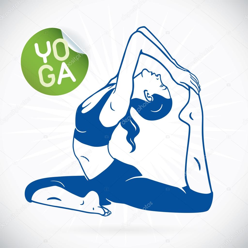 Yoga Fitness Model Illustration, Sign, Symbol, Button, Badge, Icon, Logo for Family, Baby, Children, Teenager, , SPA