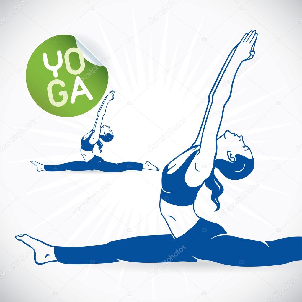 Yoga Fitness Model Illustration, Sign, Symbol, Button, Badge, Icon, Logo for Family, Baby, Children, Teenager, , SPA