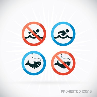 Prohibited Icons Illustration, Sign, Symbol, Button, Badge, Logo for Family, Baby, Children, Teenager clipart